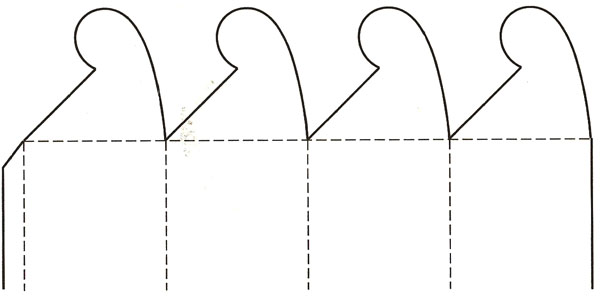 連續(xù)搖翼窩進(jìn)結(jié)構(gòu)包裝設(shè)計展開圖